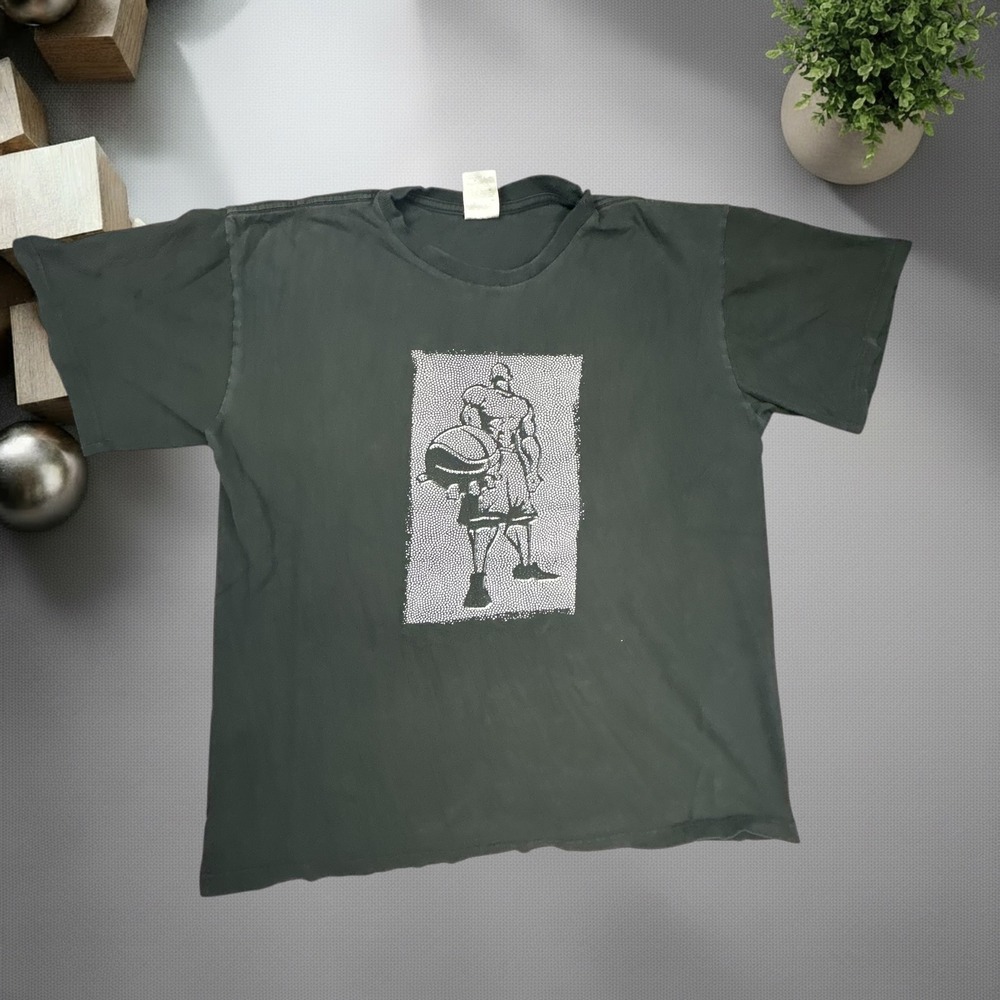 Vintage AND1 Basketball Graphic T Shirt Faded Black Y2K Streetwear Boxy Tee